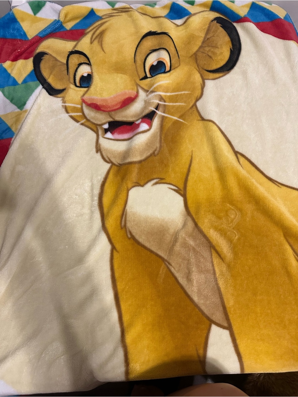 Disney Simba Plush Throw Blanket - Yellow & Cream Lion Print